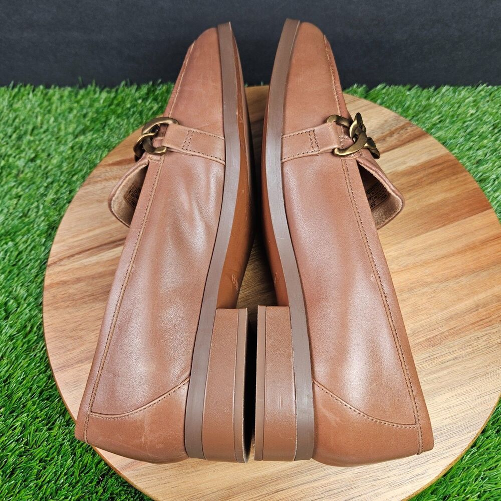 Vionic Mizelle Shoes Womens Size 10 Brown Chain Loafer Leather Comfort Slip On - Picture 10 of 13